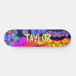 Trendy Liquid Cell Abstrakt, Personalisiert Name V Skateboard