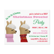Trendy Llama Christmas Sweater Party Einladung
