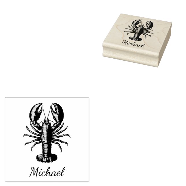 Trendy Lobster personalisiert Gummistempel (Stempel)