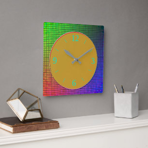 Trendy Luminy, mehrfarbige Design Wall Clock Quadratische Wanduhr