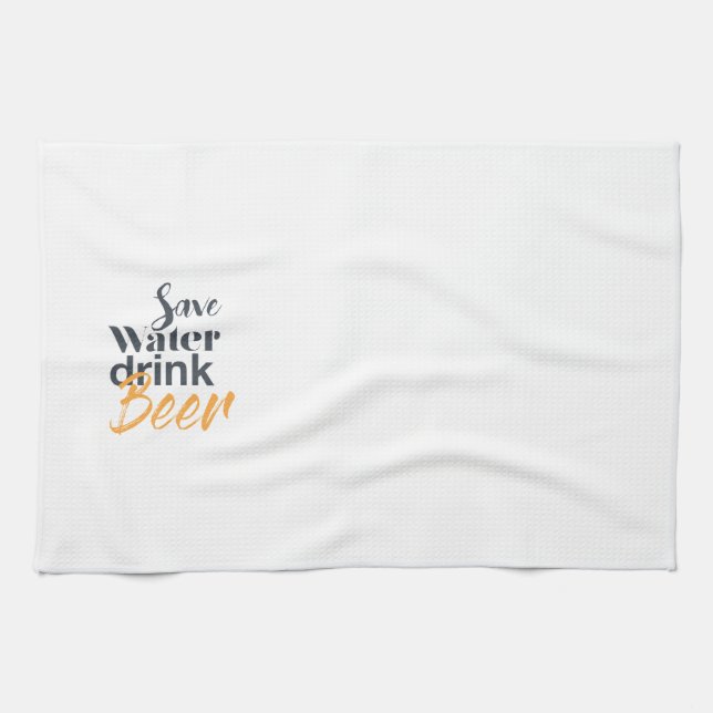 Trendy, lustig, urbanes Design Gerettet Water Drin Geschirrtuch (Horizontal)