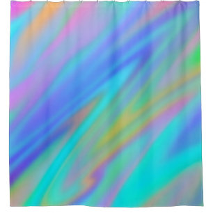 Trendy luxuriöse grün blaue lila Imitate holografi Duschvorhang