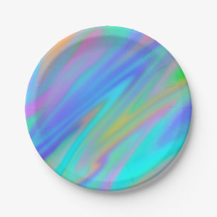 Trendy luxuriöse grün blaue lila Imitate holografi Pappteller