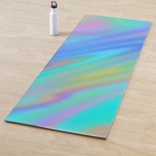 Trendy luxuriöse grün blaue lila Imitate holografi Yogamatte