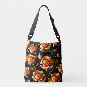 Trendy Luxury Big Gold Rose Collection Tragetaschen Mit Langen Trägern