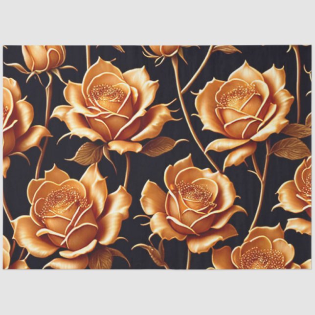 Trendy Luxury Boho Gold Rose Collection Seidenpapier (Vorderseite)