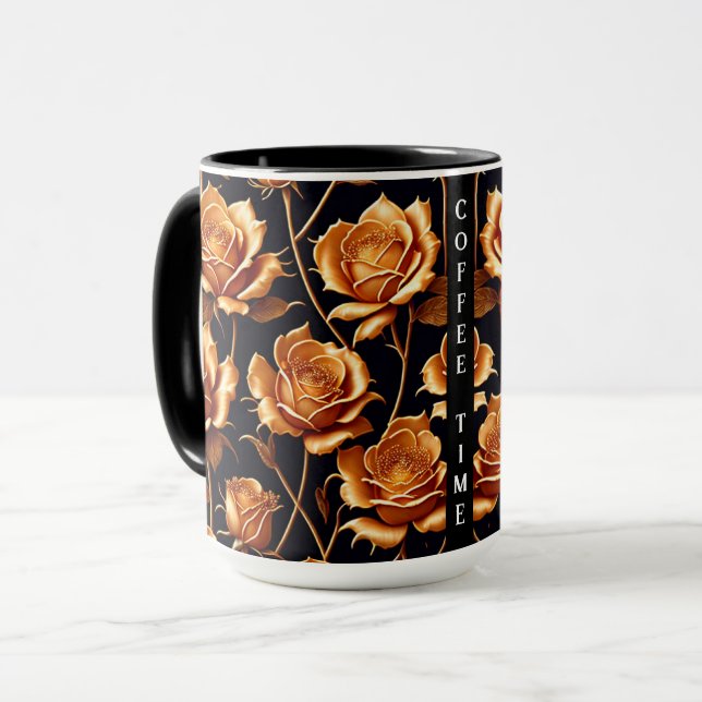Trendy Luxury Boho Gold Rose Collection Tasse (Vorderseite Links)