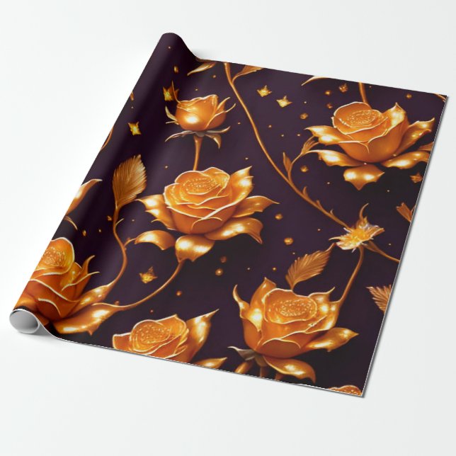 Trendy Luxury Gold Boho Rose Collection Geschenkpapier (Ungerollt)