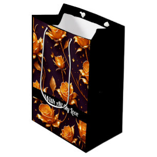 Trendy Luxury Gold Boho Rose Collection Mittlere Geschenktüte