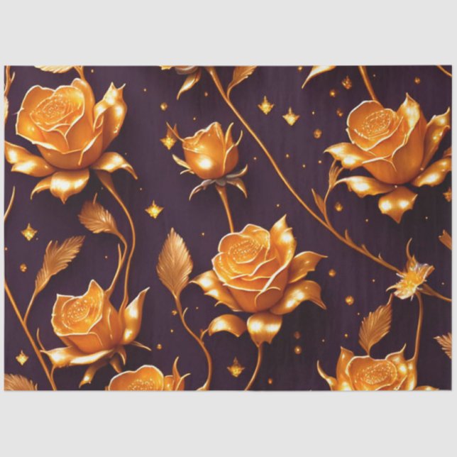 Trendy Luxury Gold Boho Rose Collection Seidenpapier (Vorderseite)