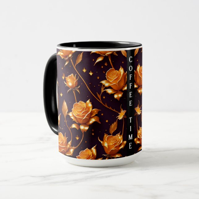 Trendy Luxury Gold Boho Rose Collection Tasse (Vorderseite Links)