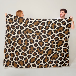 Trendy Luxus Weißer Leopard Fleecedecke