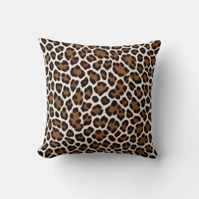 Trendy Luxus Weißer Leopard Kissen (Vorderseite)