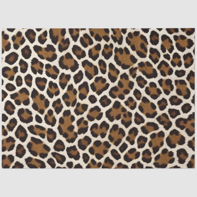 Trendy Luxus Weißer Leopard Seidenpapier (Vorderseite)