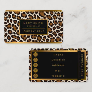 Trendy Luxus Weißer Leopard Visitenkarte