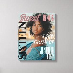 Trendy Magazine Cover 16 . Geburtstag Canvas Print Leinwanddruck