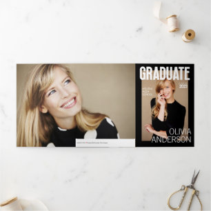 Trendy Magazine Cover Graduate Ankündigung