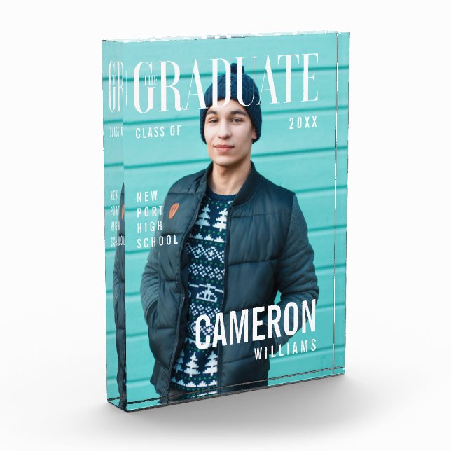 Trendy Magazine Cover Inspiriert Abschluss Foto (Links)