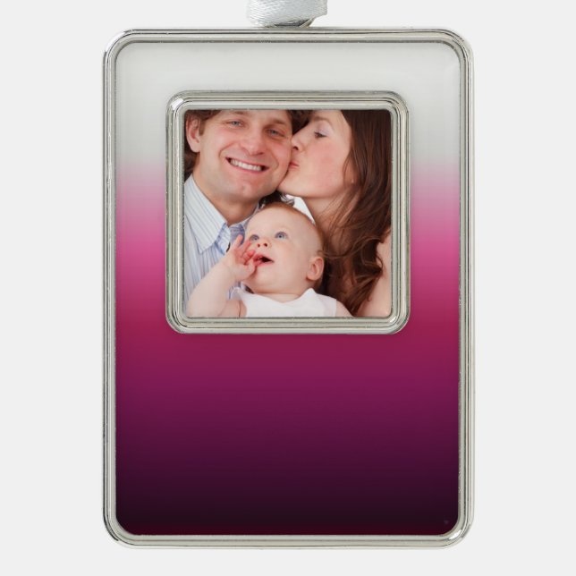 trendy magenta maroon marsala burgundy ombre Rahmen-Ornament silber (Vorderseite)
