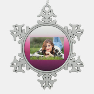 trendy magenta maroon marsala burgundy ombre schneeflocken Zinn-Ornament