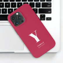 Trendy Magenta Monogram Name