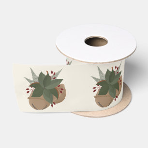 Trendy Magnolia Spray und Weihnachtsglocken Design Satinband