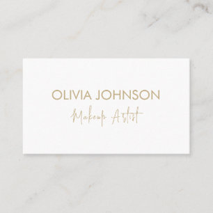 Trendy Makeup Artist Business Cards   Gold White Visitenkarte