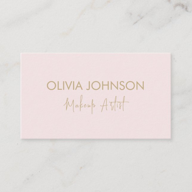 Trendy Makeup Artist Business Cards | Rosa Visitenkarte (Vorderseite)