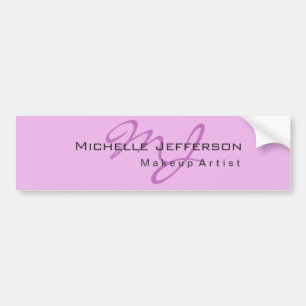 Trendy Makeup Artist Lilac & Orchid Color Monogram Autoaufkleber