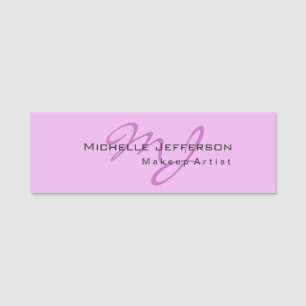 Trendy Makeup Artist Lilac & Orchid Color Monogram Namensschild