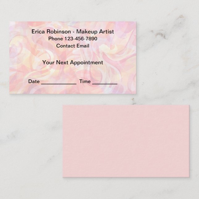 Trendy Makeup Artist Termin Business Cards (Vorne/Hinten)