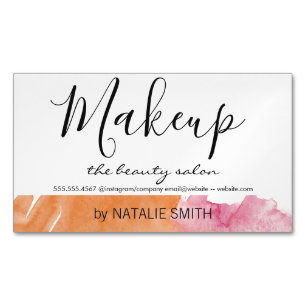 Trendy Makeup Artist Watercolor Magnetische Visitenkarte