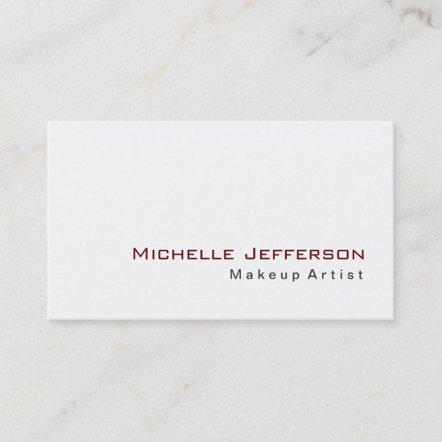 Trendy Makeup Artist White Red Style Business Card Visitenkarte (Vorderseite)