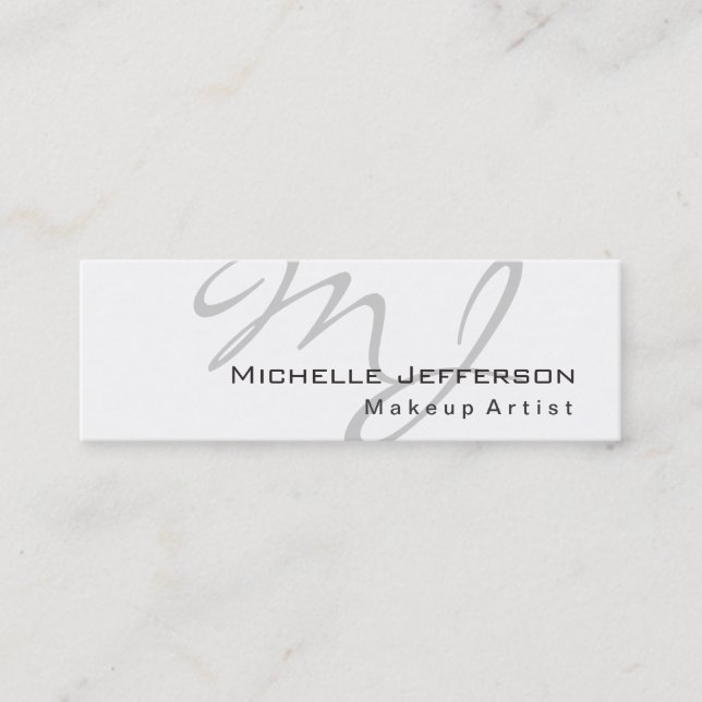Trendy Makeup Artist White Style Business Card Mini Visitenkarte (Vorderseite)