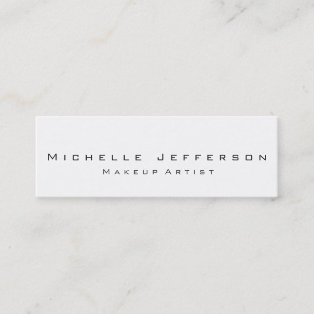 Trendy Makeup Artist White Style Business Card Mini Visitenkarte (Vorderseite)