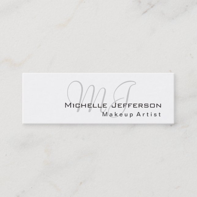 Trendy Makeup Artist White Style Business Card Mini Visitenkarte (Vorderseite)