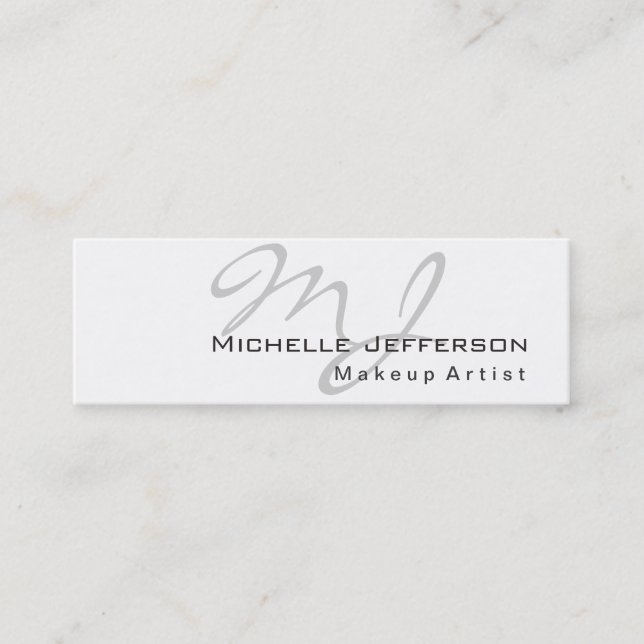 Trendy Makeup Artist White Style Business Card Mini Visitenkarte (Vorderseite)