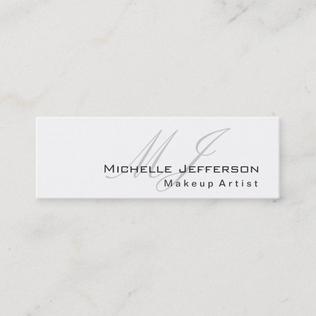 Trendy Makeup Artist White Style Business Card Mini Visitenkarte (Vorderseite)