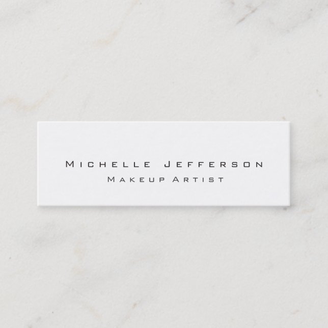 Trendy Makeup Artist White Style Business Card Mini Visitenkarte (Vorderseite)