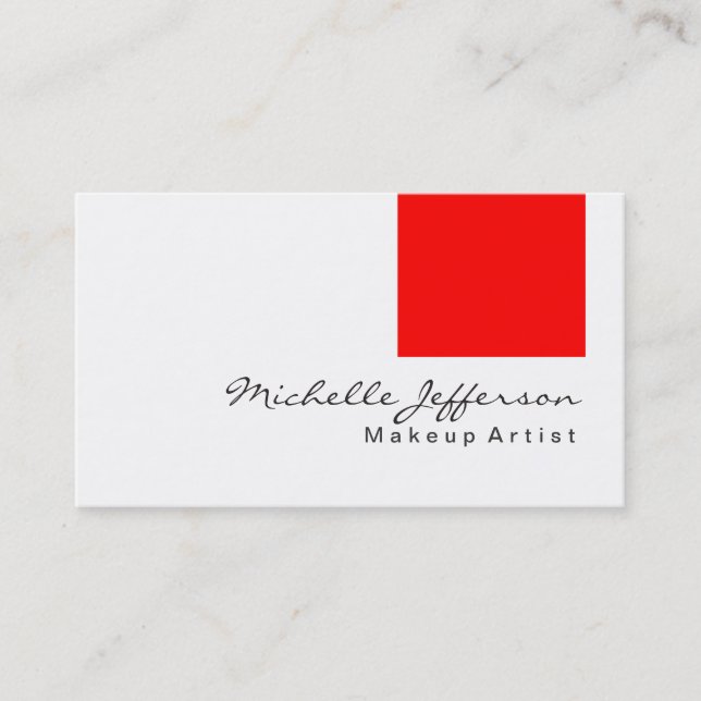 Trendy Makeup Artist White Style Business Card Visitenkarte (Vorderseite)