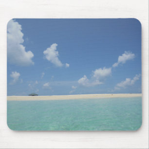 Trendy Maldives Template Blue Sea Sky Clouds Sand Mousepad