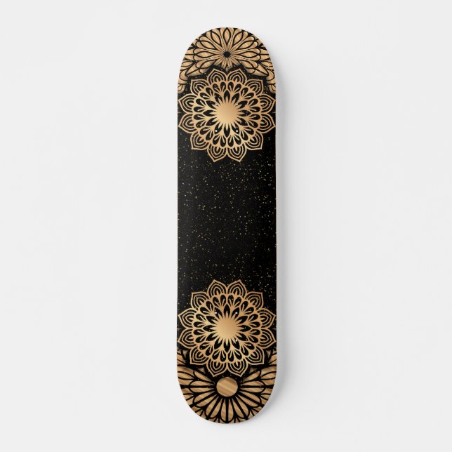Trendy Mandala Pattern & Quote Skateboard (Vorne)