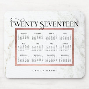 Trendy Marble Look   Imitats Rose Gold 2017 Kalend Mousepad