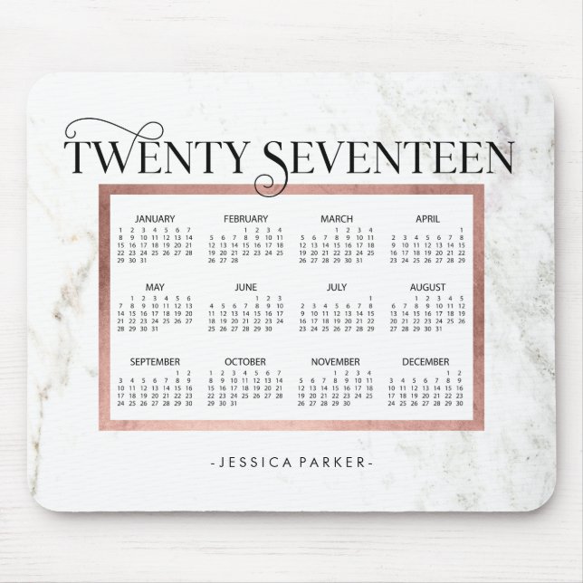Trendy Marble Look | Imitats Rose Gold 2017 Kalend Mousepad (Vorne)
