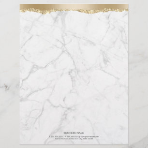 Trendy Marble Stylish Gold Edge Letterhead Briefbogen