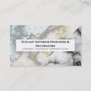 Trendy Marmor aussehen goldfarbenes, blaues Granit Visitenkarte