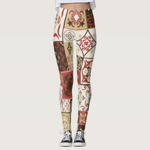 Trendy Marsala marokkanisches Muster Leggings