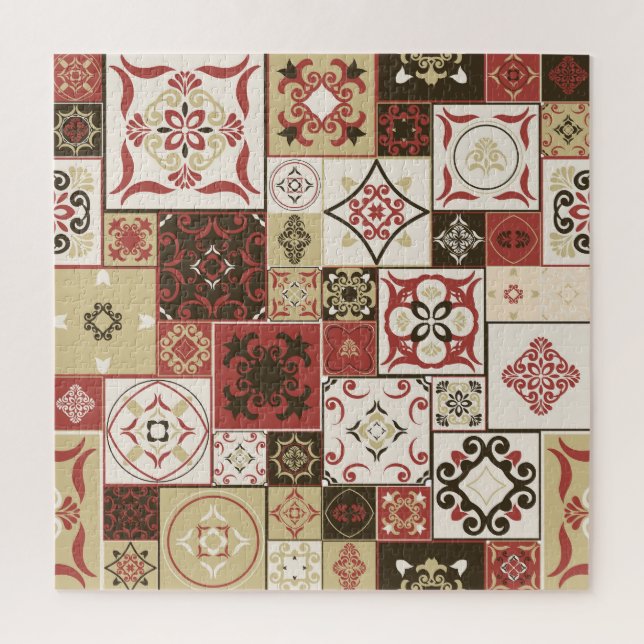 Trendy Marsala marokkanisches Muster Puzzle (Vertikal)