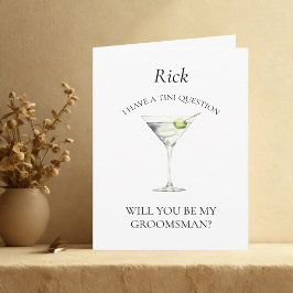 Trendy Martini wird meine Trauzeuge-Card sein Einladung