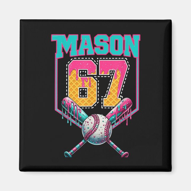 Trendy Mason 67 Mem Eiscreme-Drip Bysebyll Geburts Magnet (Vorne)